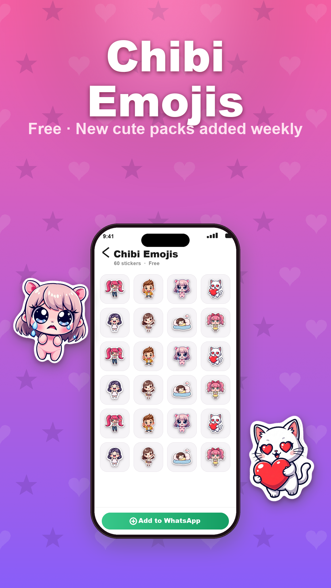 Free chibi emoji packs added weekly